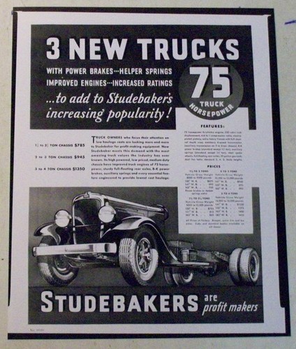 Studebaker 1930s truck chassis - studebaker,
