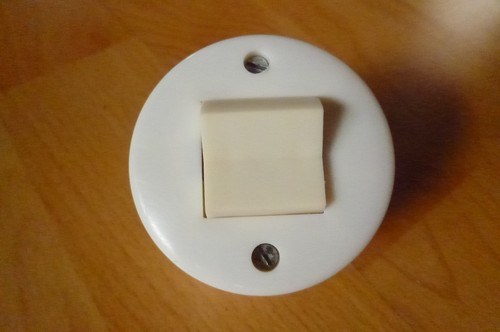 Old round white - old, switch