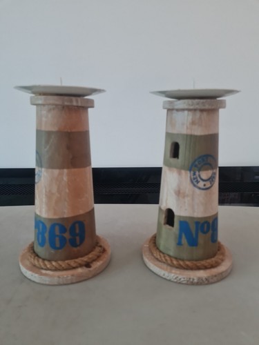 Wooden lighthouse candle - 2,