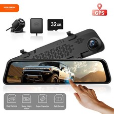 WOLFBOX G840S12" 4K Mirror Dash Cam Front and Rear Backup Camera Night Vision