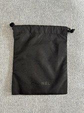 CHANEL  LOGO BLACK OFFICIAL  COTTON AUTHENTIC SMALL GIFT POUCH