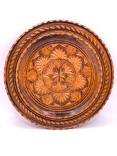 Hand Carved Wooden Plate Folk