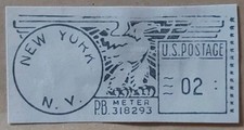 Vintage 1940s US 2c Pitney Bowes Meter Cut-Out PB.318293 NY Eagle FU