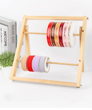 Wooden Ribbon Holder Rack Multi-Tier Ribbon Organizer Storage Free-Standing