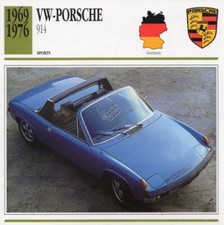1969-1976 VW PORSCHE 914 Sports Classic Car Photo/Info Maxi Card