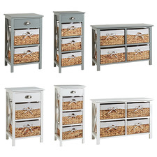 Grey Bedside Wooden Storage