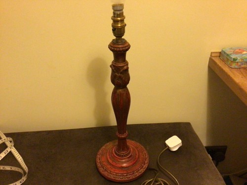 Tall vintage table lamp red - tall,