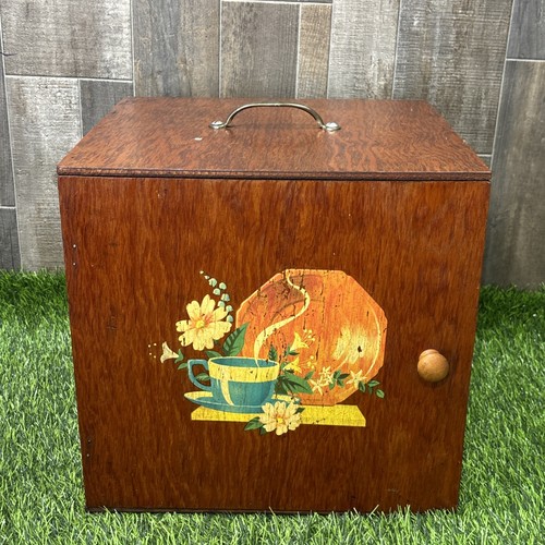 Vintage mcm wood bread box - mcm,