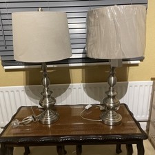 Pair Of Matching Metal Lamps With Shades