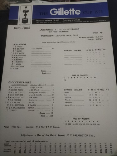 1975 gillette cup semi final - semi,