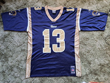 NFL REEBOK ST LOUIS RAMS KURT WARNER JERSEY LARGE L 2000 2001 AUTHENTIC REPLICA
