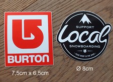 2 Burton Snowboards Snowboard Ski Vintage Sticker Decal Mountain Outdoor RARE