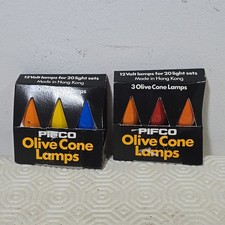 Vintage Pifco Olive Cone Christmas Lights Never Used From Hong Kong Boxed 1970s