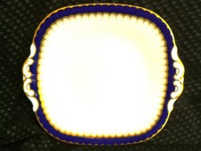 VINTAGE  COALPORT CAKE /SANDWICH PLATE   ** SPEARPOINT COBALT **