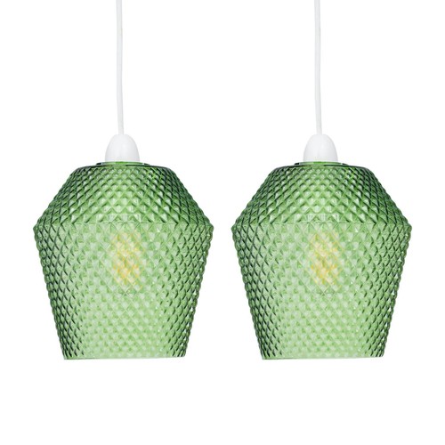 Set green textured - set, glass