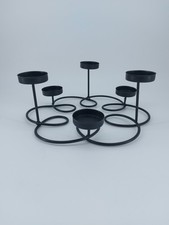 Black Wrought Iron Table Centrepiece Flower Shaped Candelabra Tea Light Votive