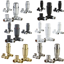 Designer Thermostatic Radiator Valves Angled Corner Straight TRV Various Colours