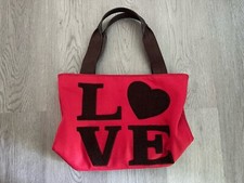 100% Genuine LOVE MOSCHINO Love Charming Large Tote Shoulder Bag Fabric in Red