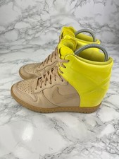 RARE Nike Dunk Sky High VT Trainers Womens UK4.5 Yellow Beige Leather 611908-200