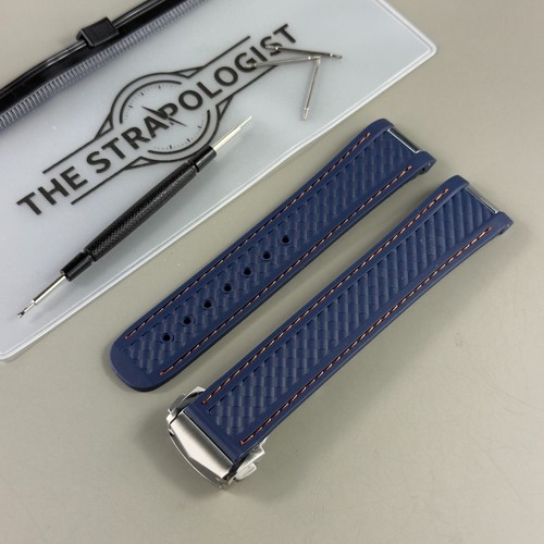 Blue orange rubber watch - blue,
