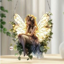 Fairy Butterfly Suncatcher Decoration Window Hanging Acrylic Stained Glass Gift