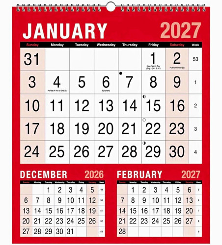 2027 wall calendar - 2027, months