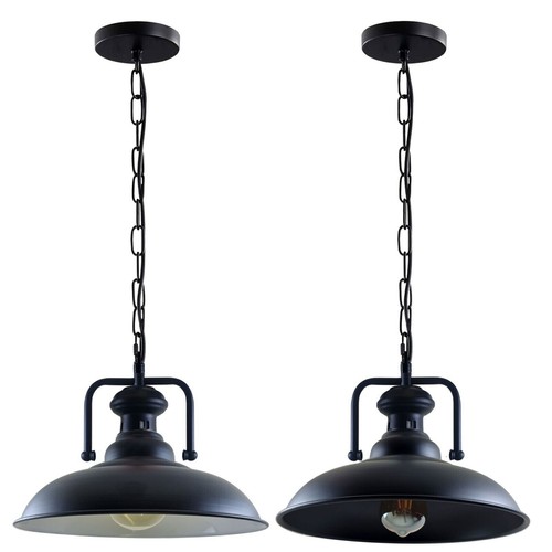 Black metal pendant light - metal,