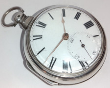 1795 English Silver Doctors PairCased VERGE  pocket watch w/Chronograph runs