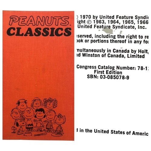 Vtg peanuts first edition - first, 1970