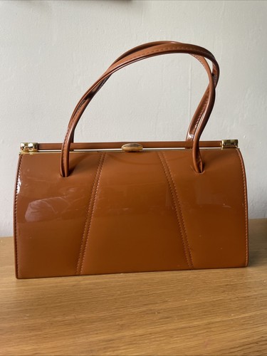 Brown retro handbag - brown, maclaren
