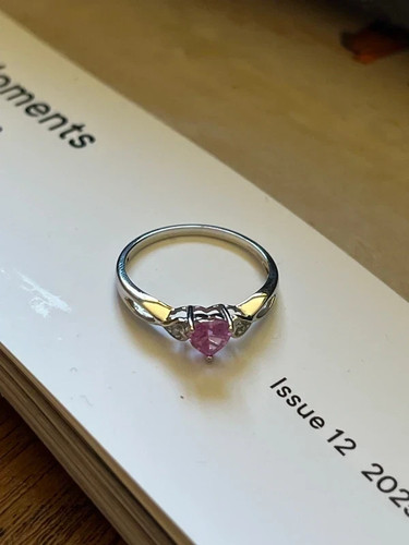 Pink sapphire ring 9ct - pink, –