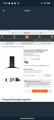 Cooke lewis glass hood - cooke,