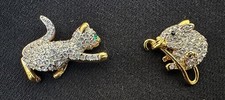Superb Vintage Brooch Cat &