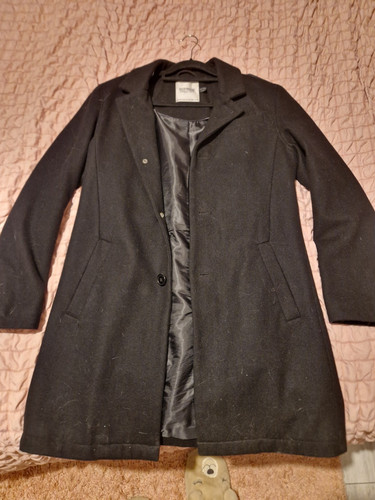 Topman black wool overcoat - wool,