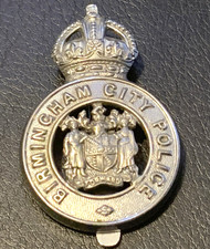 Obsolete Birmingham City Police Cap Badge KC PRE 1952