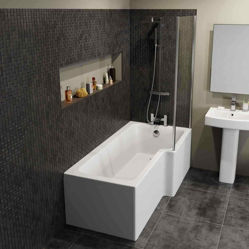 Modern shaped shower bath - l,