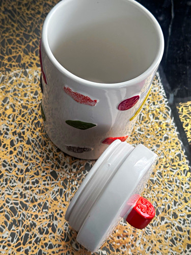 Ceramic lidded storage - lidded, jar