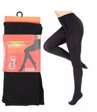 Ladies Fleece Lined Thermal Winter Warm Black Full Foot THICK Quality Tights-UK