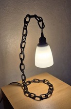 Bed Side Lamp Desk Quirky Industrial Chain Black Light Hand Made Rustic Led