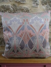 Liberty Ianthe Art Nouveau Sateen & Grey Velvet Fabric Cushion Cover 