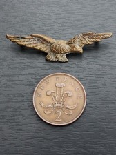 WW2 period RAF Officers eagle peaked cap badge - maker marked Firmin