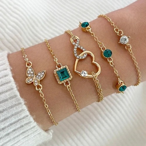 5pcs set rhinestone butterfly - 5pcs/set,