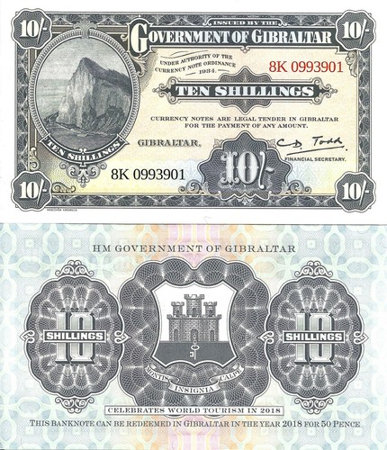 Gibraltar shillings 2018 - 10,