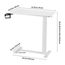 Overbed Table Mobile Bedside Laptop Desk Height & Angle Adjustable w/ Swivel Cas