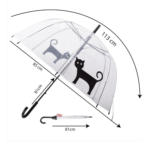 Clear dome cat umbrella open - cat,
