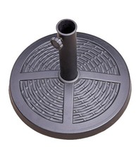 10Kg Rattan Effect Parasol Base – Black Round Heavy Duty Garden Umbrella Stand