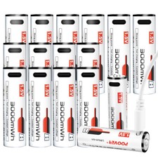 1.5V AA Battery Li-ion Rechargeable Batteries 3000mWh Lithium USB-C AA Holder