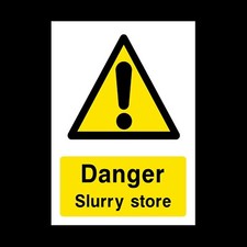 Danger Slurry Store Plastic Sign OR Sticker - A6 A5 A4 (CA65)