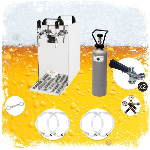 Complete tap beer dispenser - 2-tap,