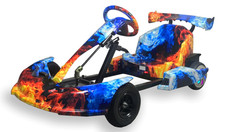 36V Drifting Electric Go Kart Racing Two Tone Orange Led Light Bluetooth 3 Speed
